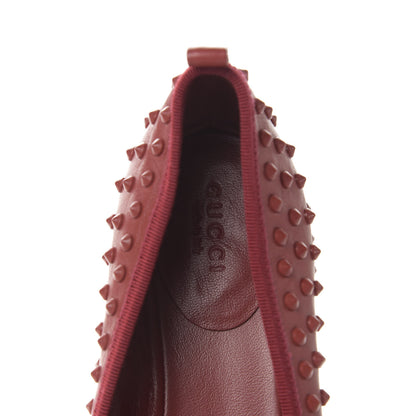 Gucci Calfskin Studded Ballerina Flats 38 Red 6 of 8
