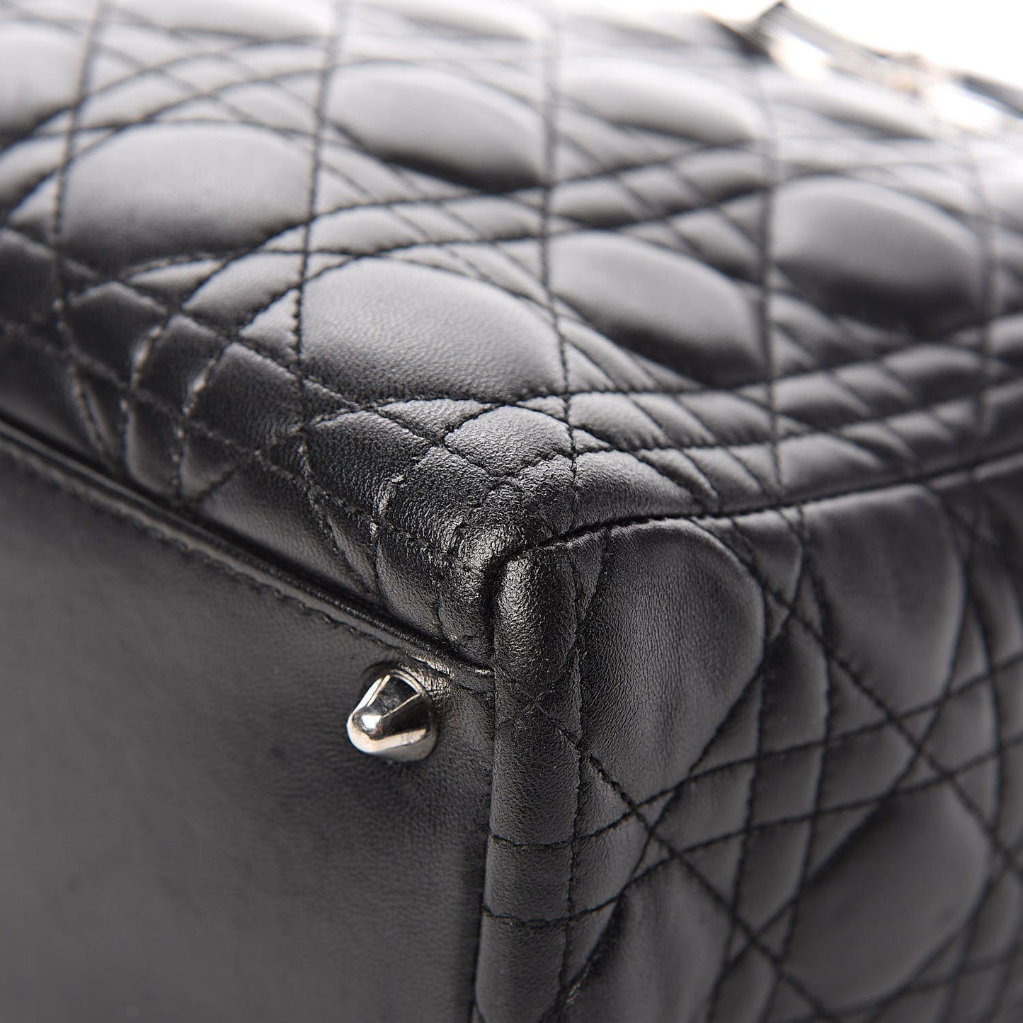 Lambskin Cannage Large Lady Dior Black