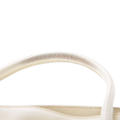 Chanel Calfskin Mademoiselle Lock Cerf Shopper Tote White 14 of 23