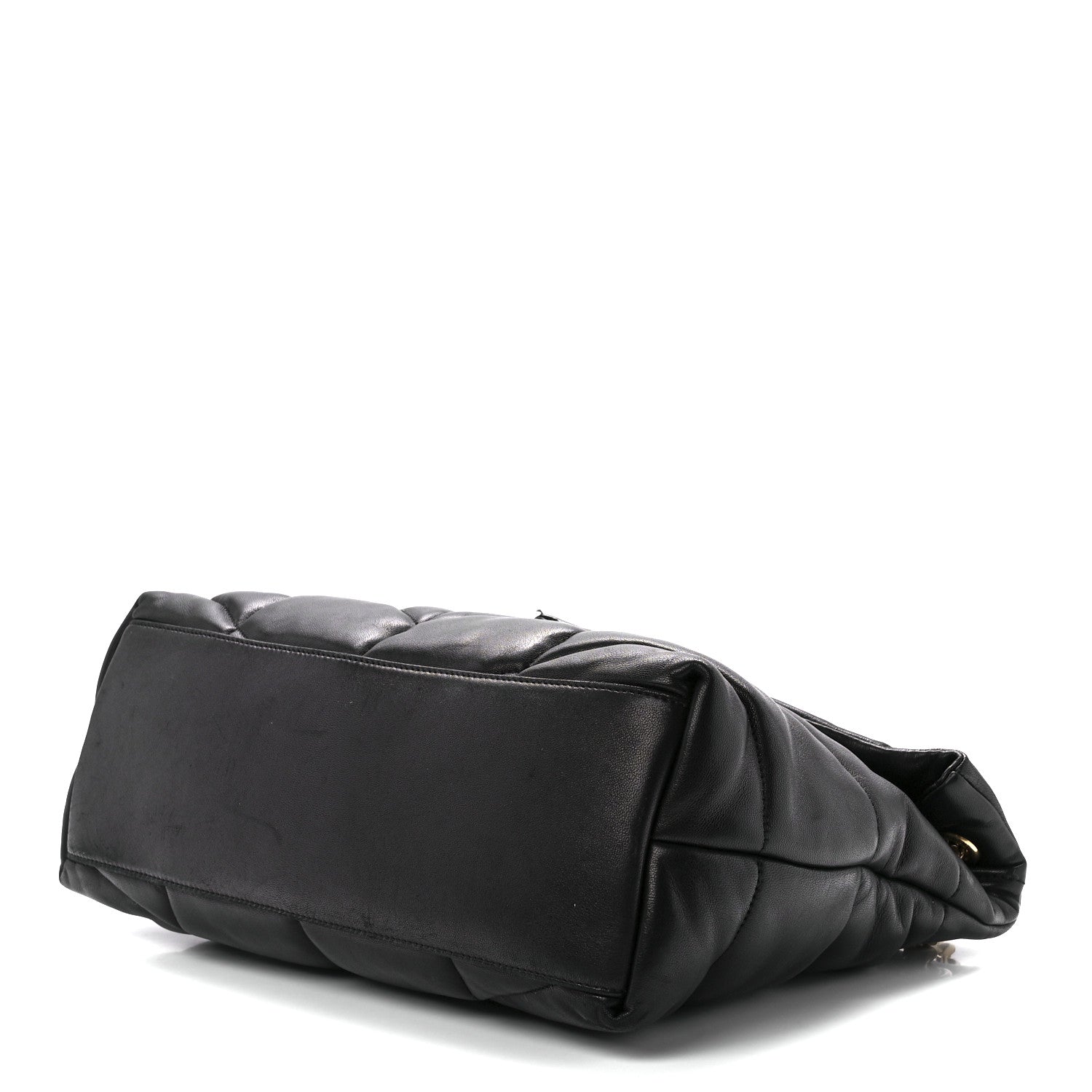Saint Laurent Lambskin Quilted Medium Loulou Puffer Monogram Chain Satchel Black 10 of 12