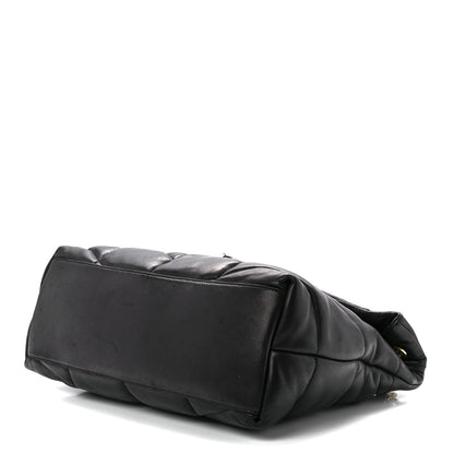 Saint Laurent Lambskin Quilted Medium Loulou Puffer Monogram Chain Satchel Black 10 of 12