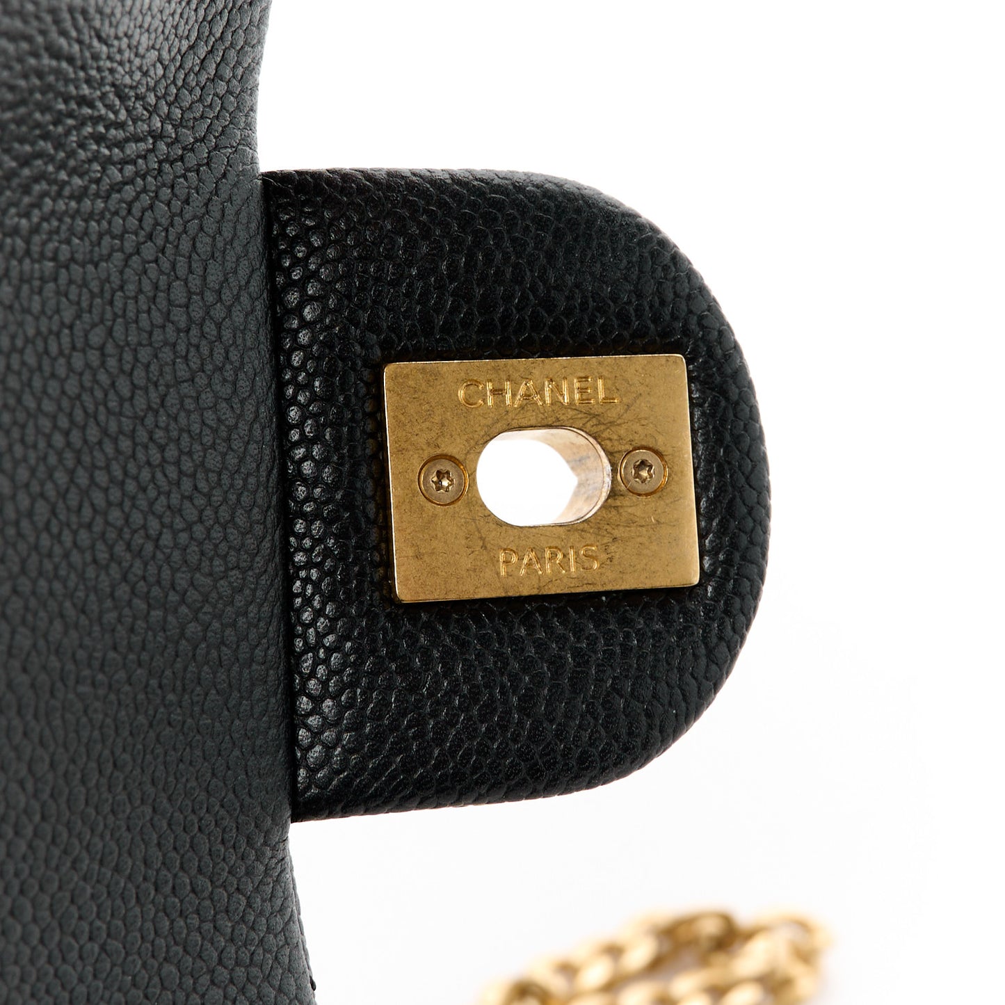 Caviar Quilted Mini Sweetheart Rectangular Flap Black