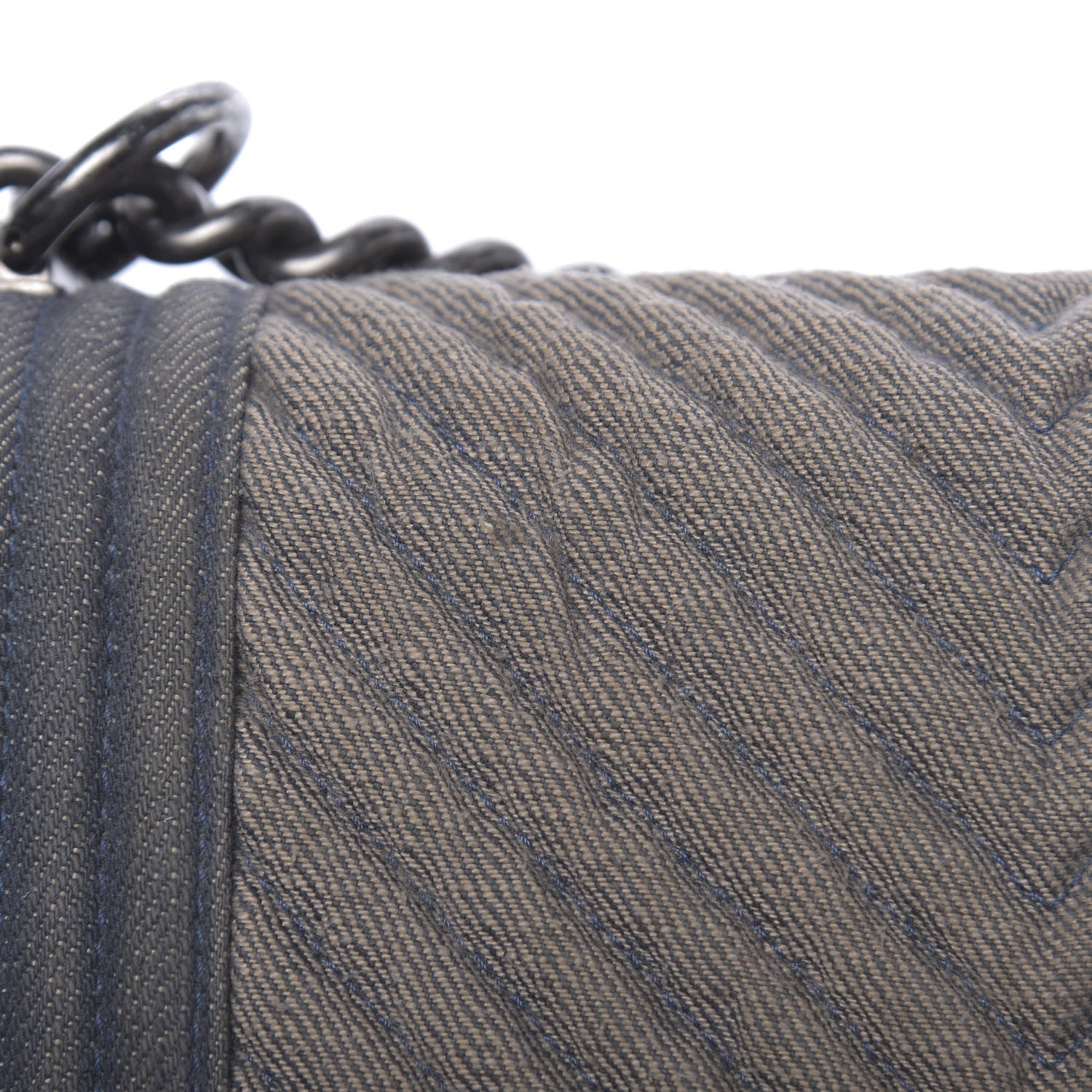 Chanel Denim Chevron Small Boy Flap Blue 14 of 16