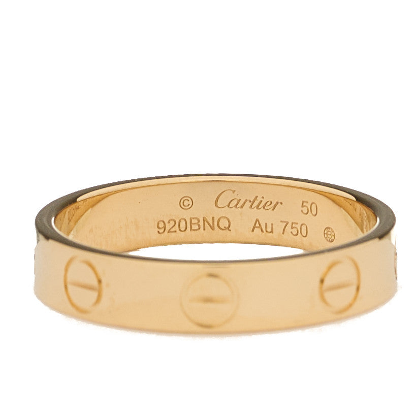 18K Yellow Gold 3.5mm LOVE Wedding Band Ring 50 5.25