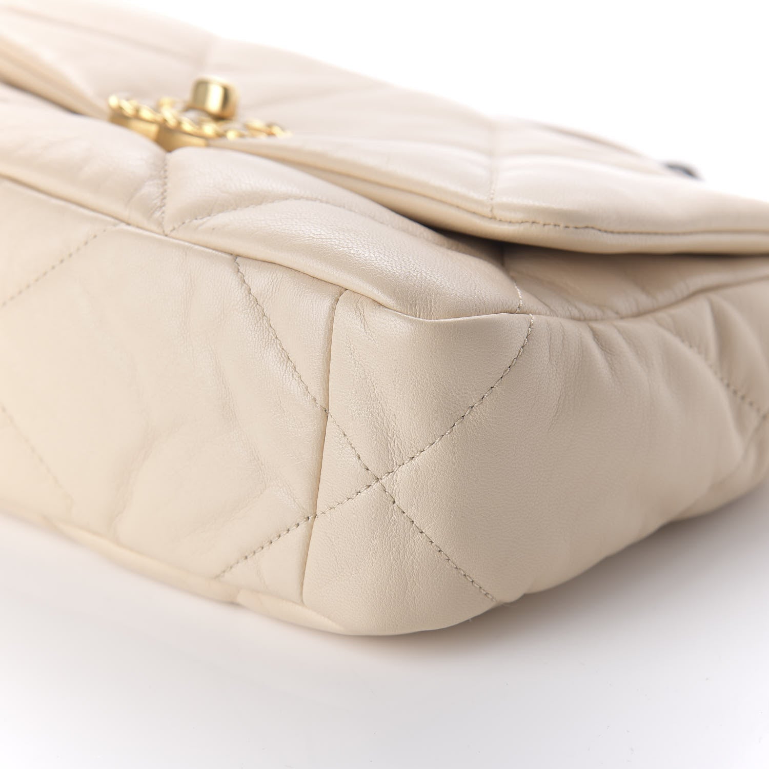 Chanel Lambskin Quilted Medium 19 Flap Light Beige 9 of 11