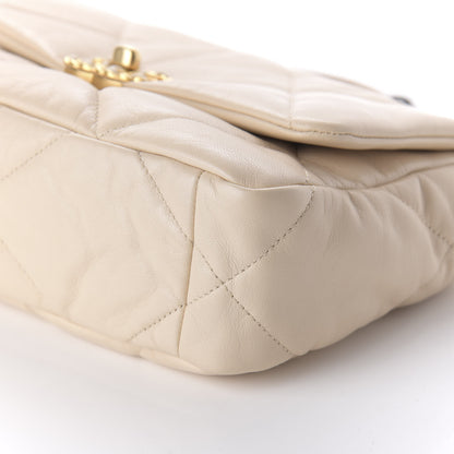 Chanel Lambskin Quilted Medium 19 Flap Light Beige 9 of 11