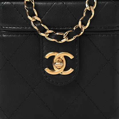 Chanel Lambskin Quilted Vanity Clutch With Chain Black 7 of 11