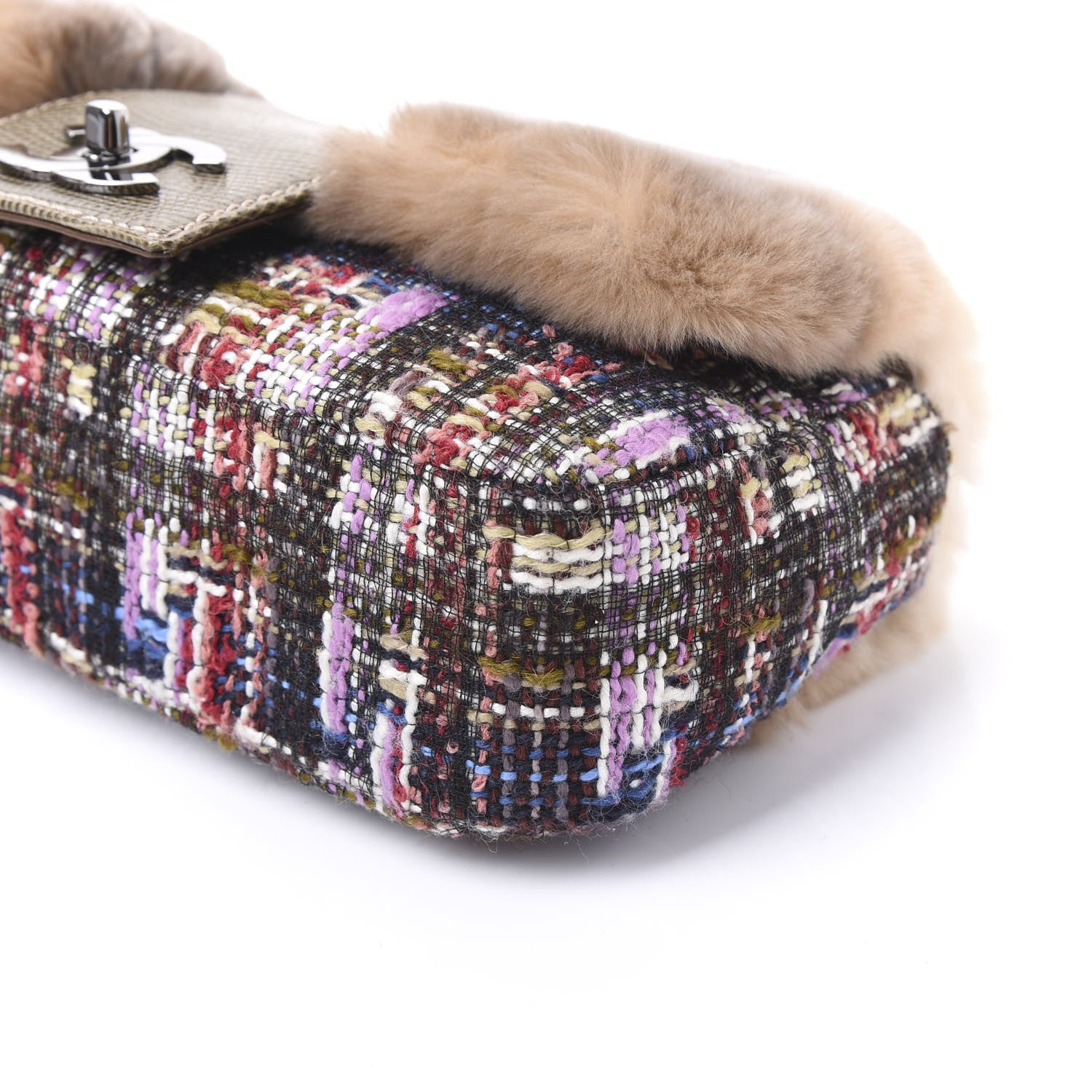 Chanel Rabbit Fur Tweed Lizard Small Fantasy Flap Multicolor