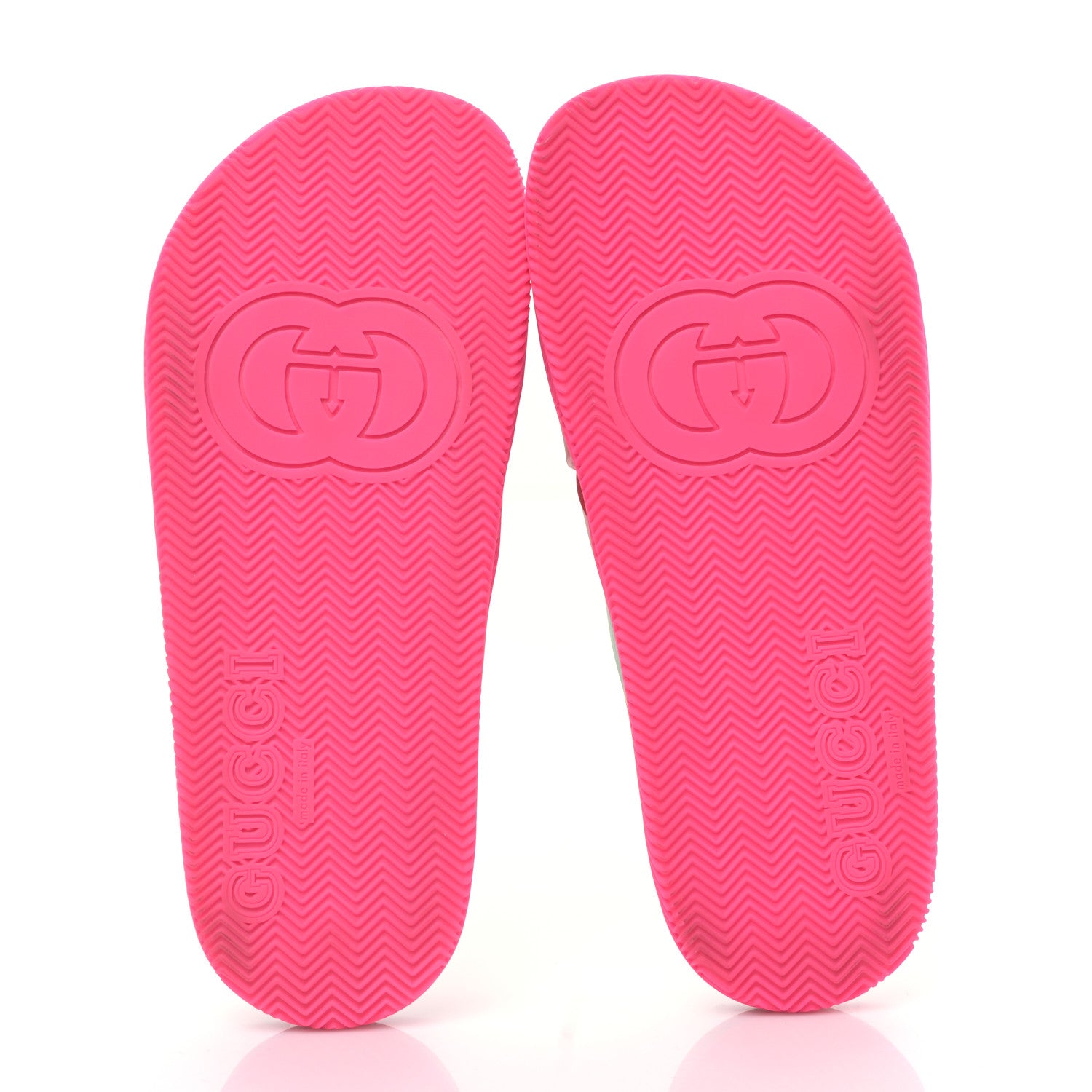 Gucci Rubber Web Womens Criss Cross Slide Sandals 40 Coral New Shamarock 5 of 8