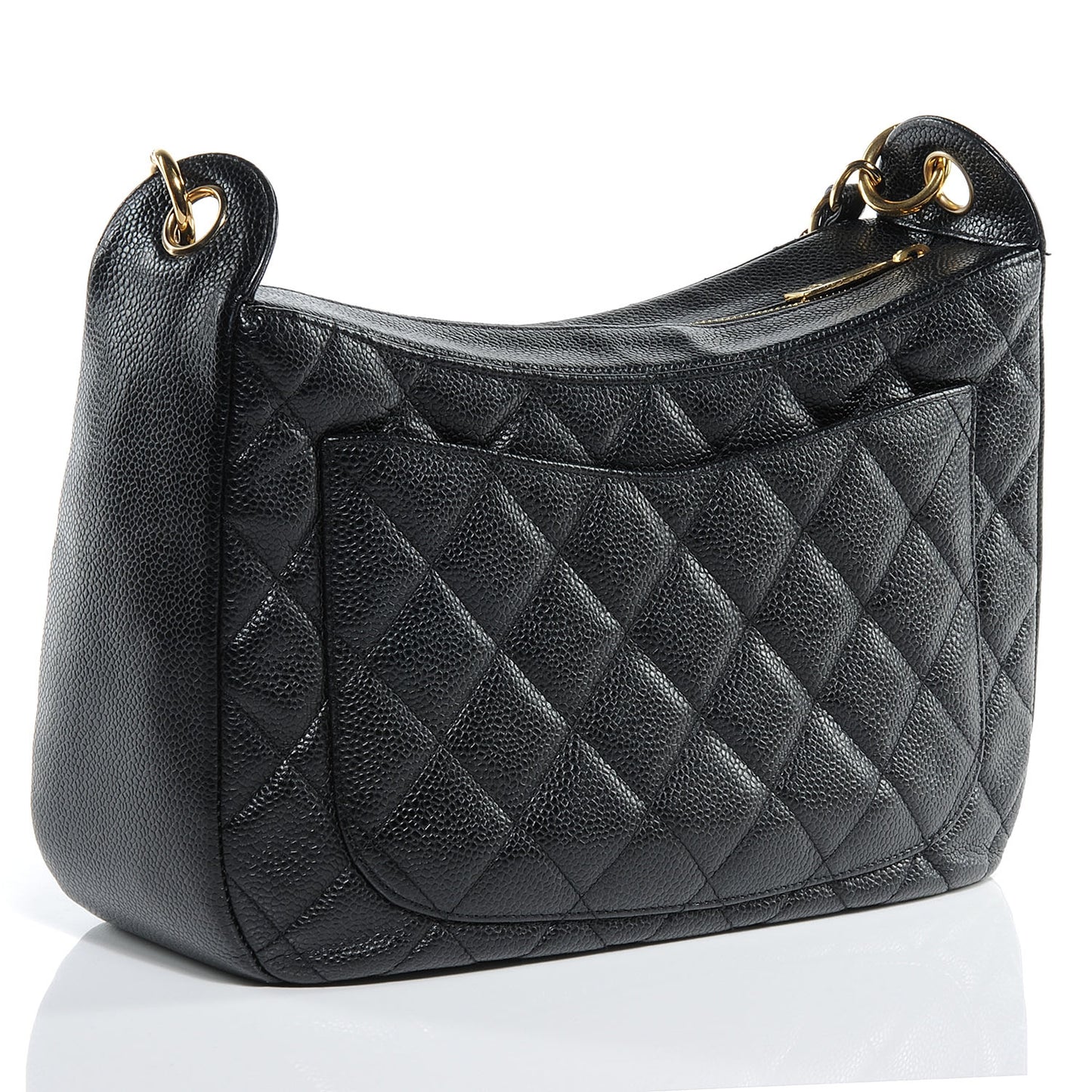 Caviar Quilted Hobo Bag Black