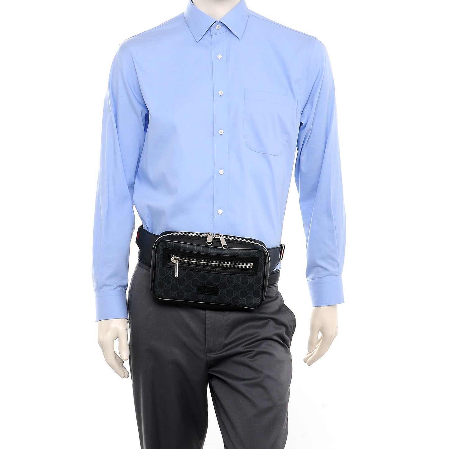 Soft GG Supreme Monogram Web Belt Bag Black Grey