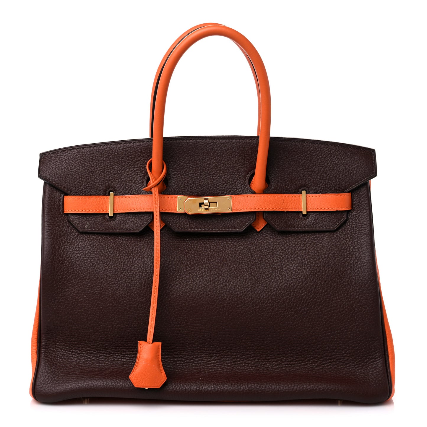 Togo Bi-Color Birkin 35 Chocolate Orange