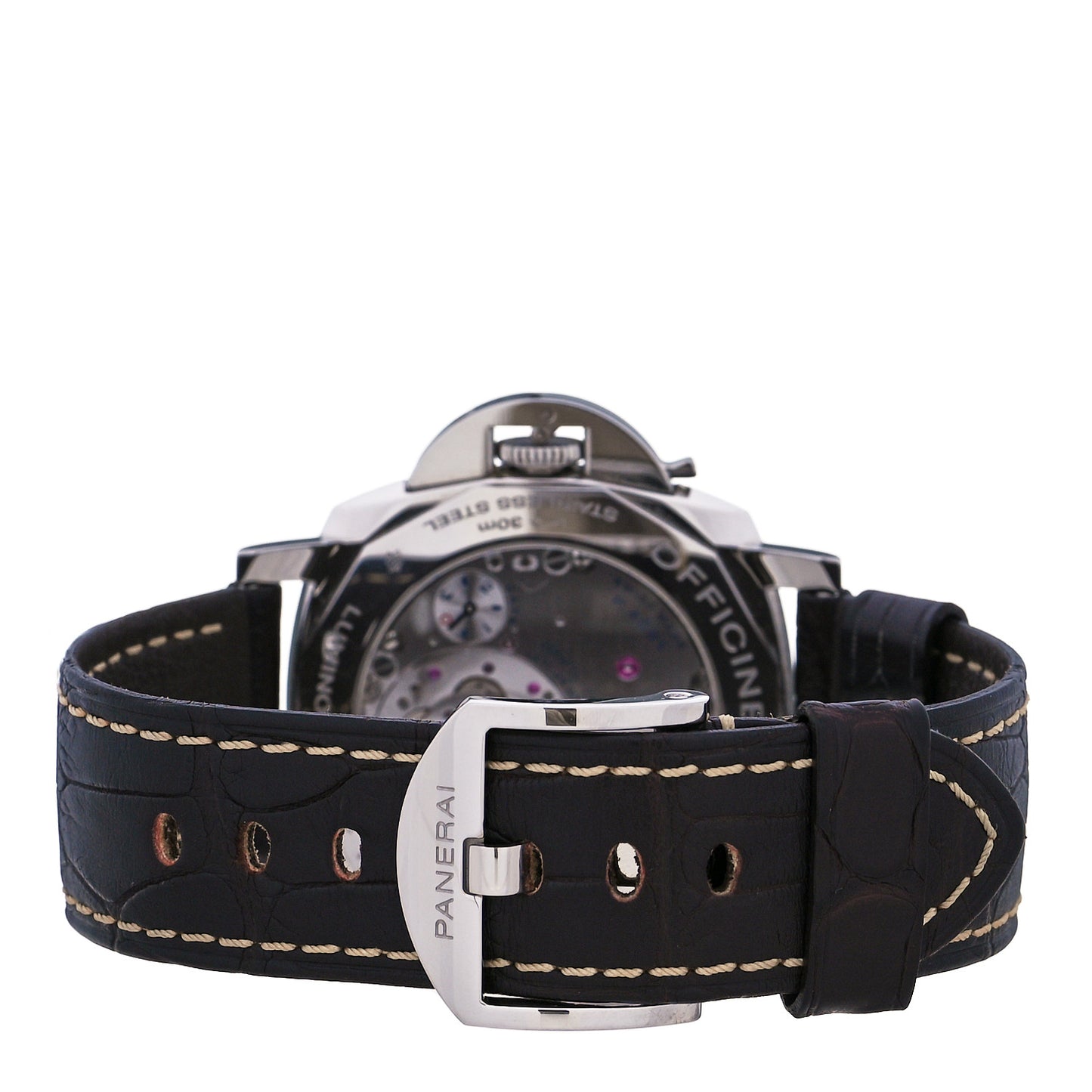 Stainless Steel Alligator 45mm Luminor Due 3 Day Power Reserve Automatic Watch Black PAM00943