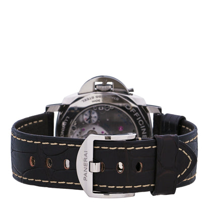 Panerai Stainless Steel Alligator 45mm Luminor Due 3 Day Power Reserve Automatic Watch Black PAM00943 4 of 5