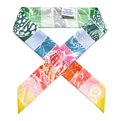 Hermes Silk Jungle Love Rainbow Twilly Vert Rose Jaune Fluo 1 of 5