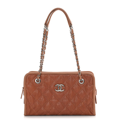 Chanel Caviar Quilted Small Casual Riviera Zip Shoulder Bag Brown 1 of 14