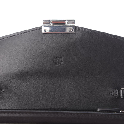 MCM Visetos Calfskin Large Patricia Wallet On Chain Black 5 of 9