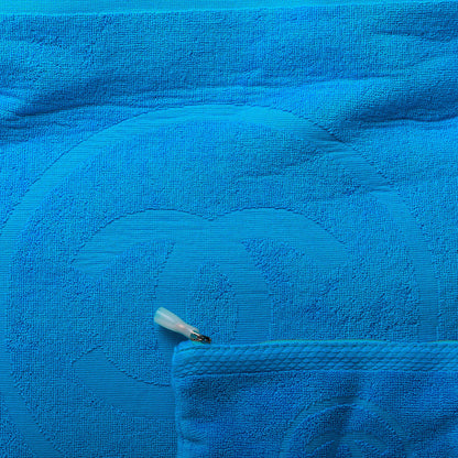 Chanel Terry Cotton CC Beach Tote Towel Set Blue 10 of 12