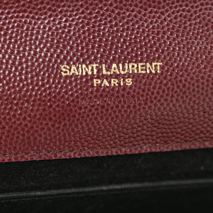 Saint Laurent Grain De Poudre Matelasse Chevron Monogram Envelope Clutch Rouge Legion 6 of 6