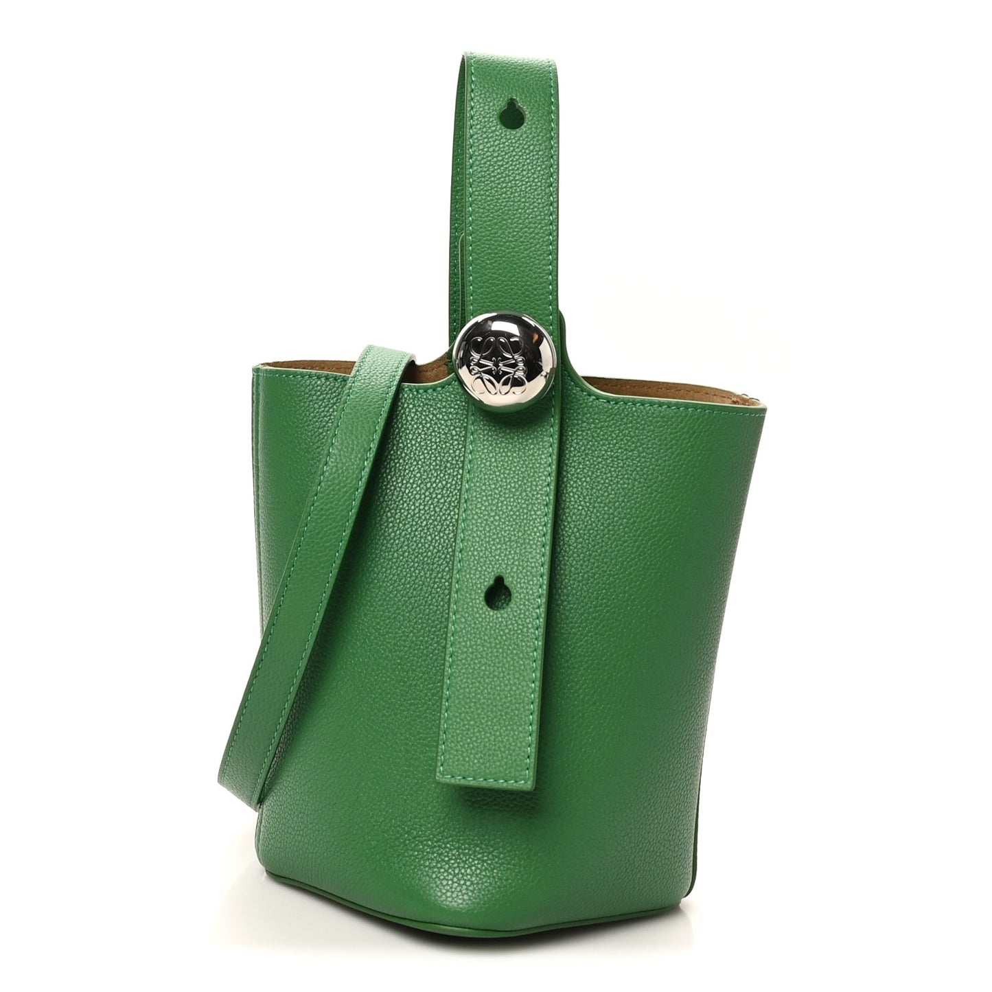 Soft Grained Calfskin Mini Pebble Bucket Bag Tropical