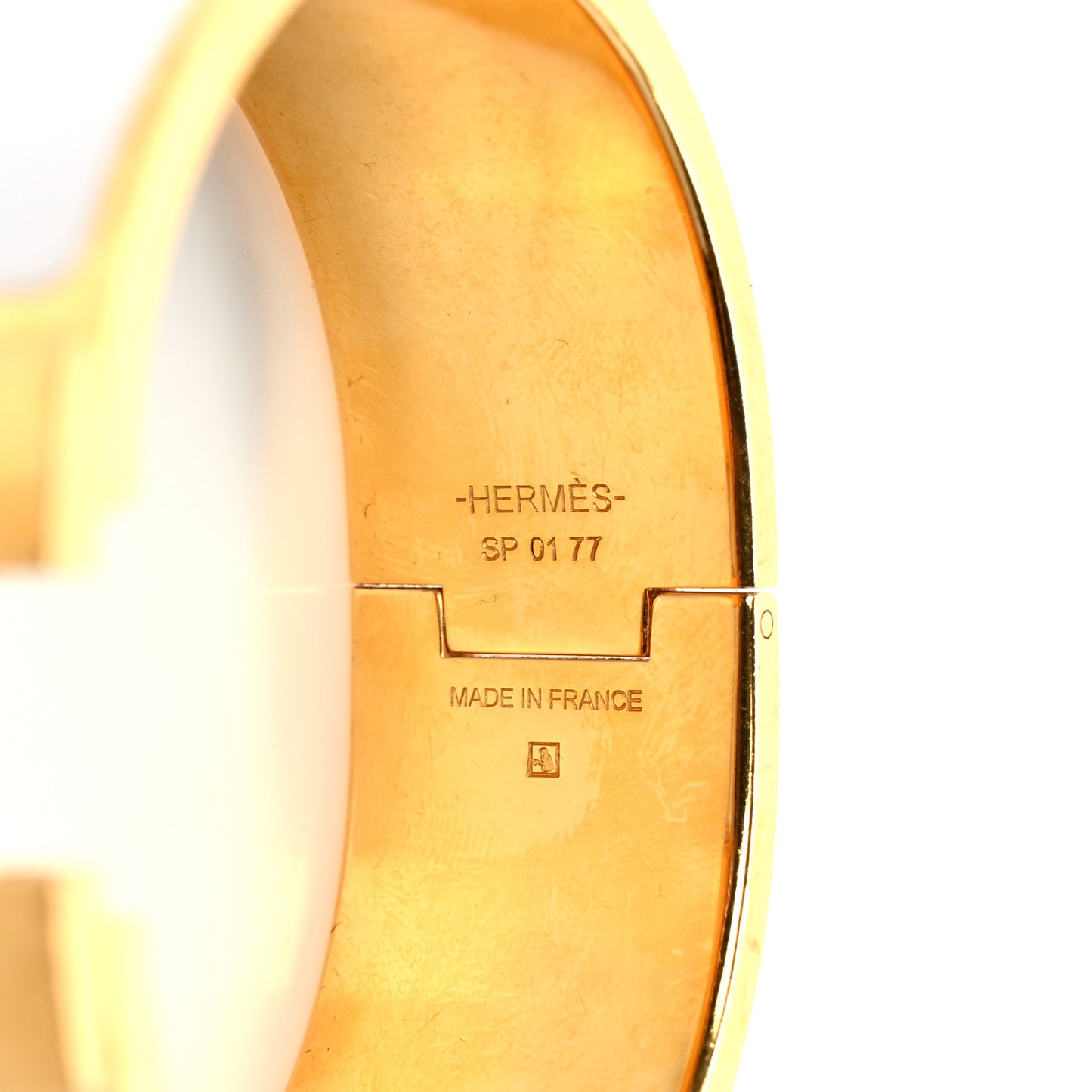 Enamel Wide Clic Clac H Bracelet GM White