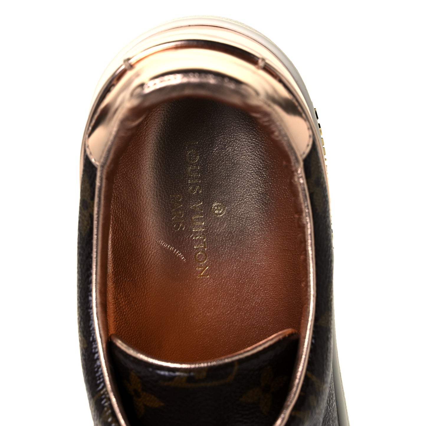 Patent Monogram Frontrow Sneakers 39.5 Rose Gold