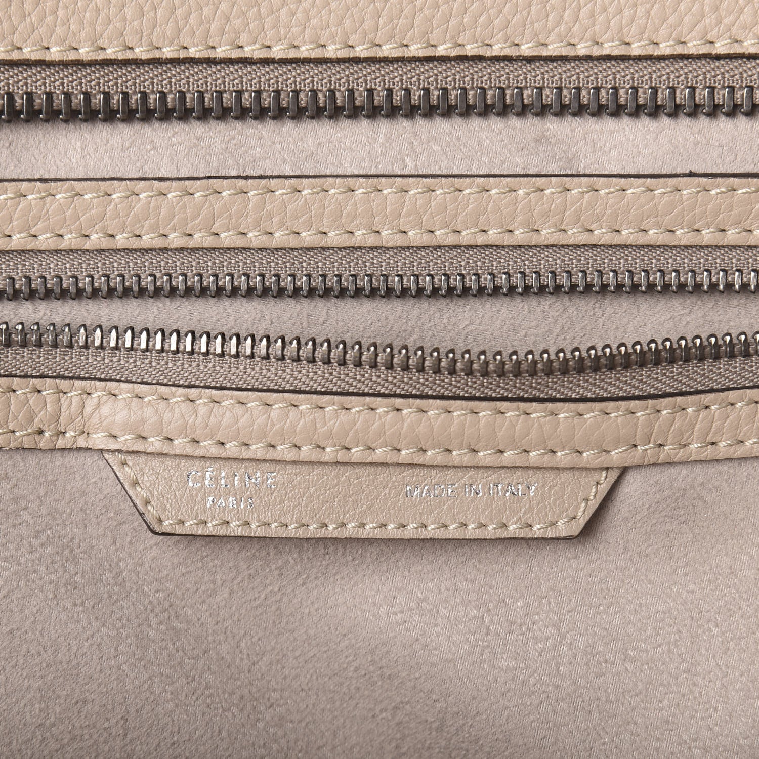 Celine Drummed Calfskin Shoulder Luggage Dune 6 of 9