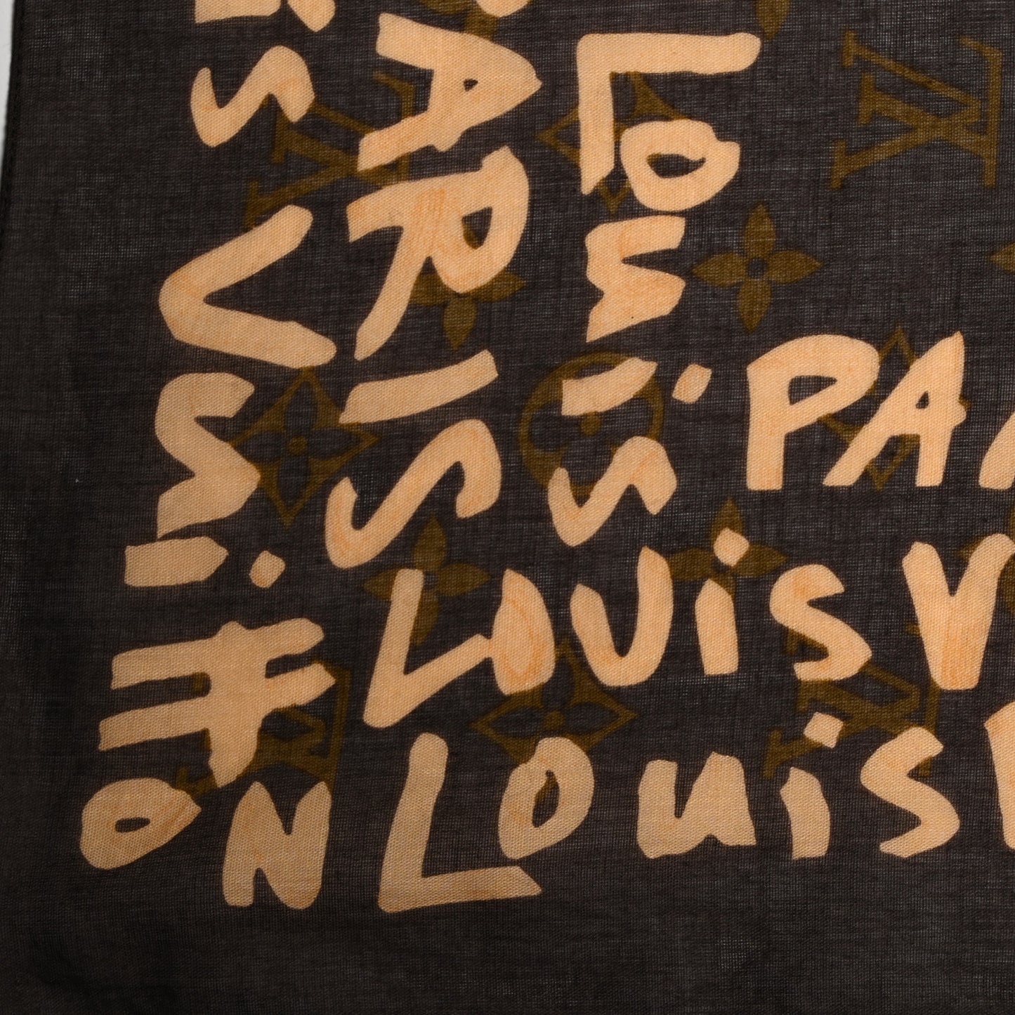 Silk Graffiti Monogram Scarf Peach