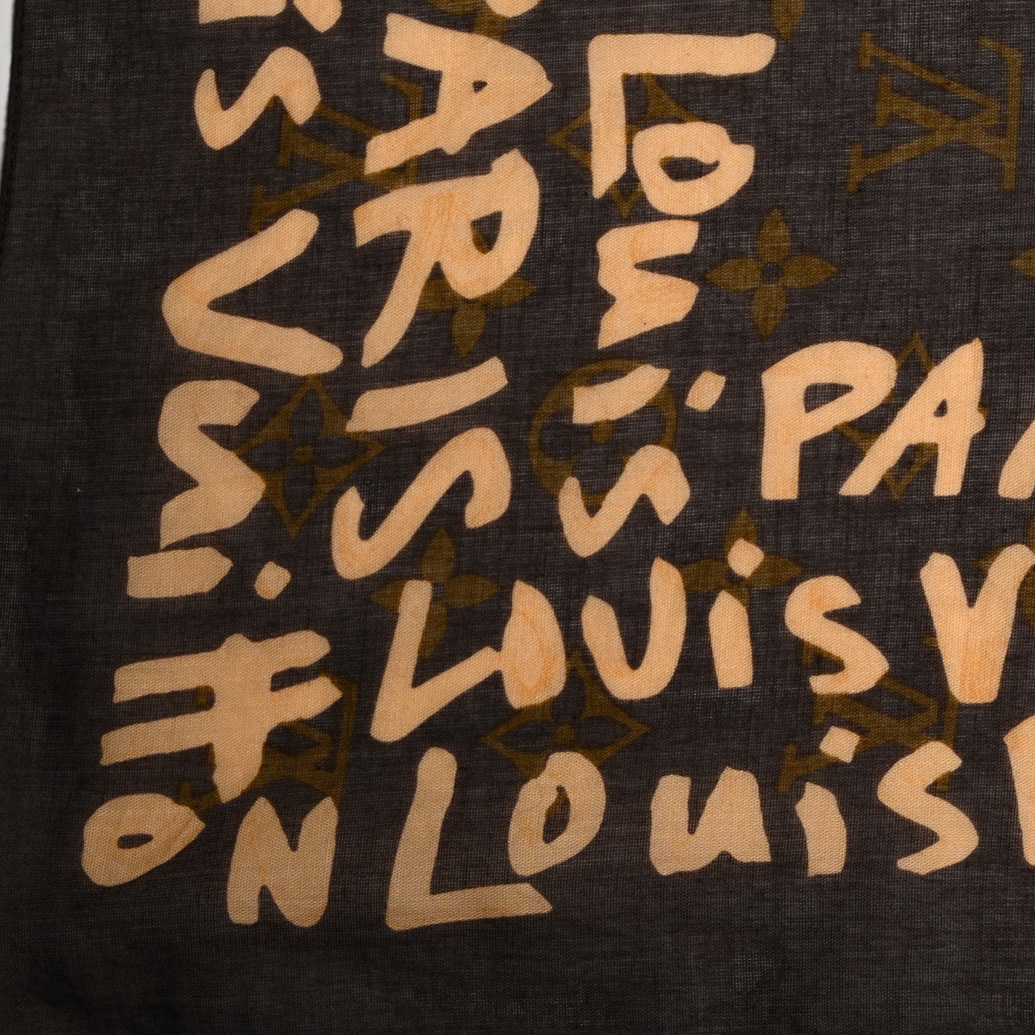 Louis Vuitton Silk Graffiti Monogram Scarf Peach 6 of 7