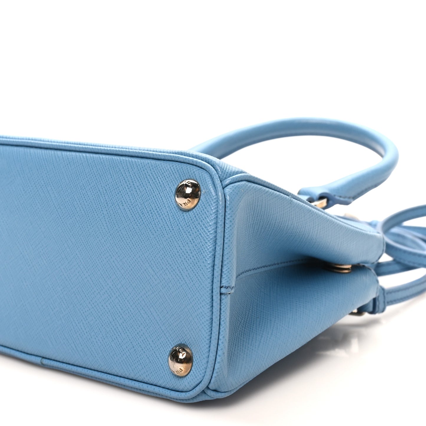 Saffiano Lux Micro Galleria Double Zip Tote Turchese