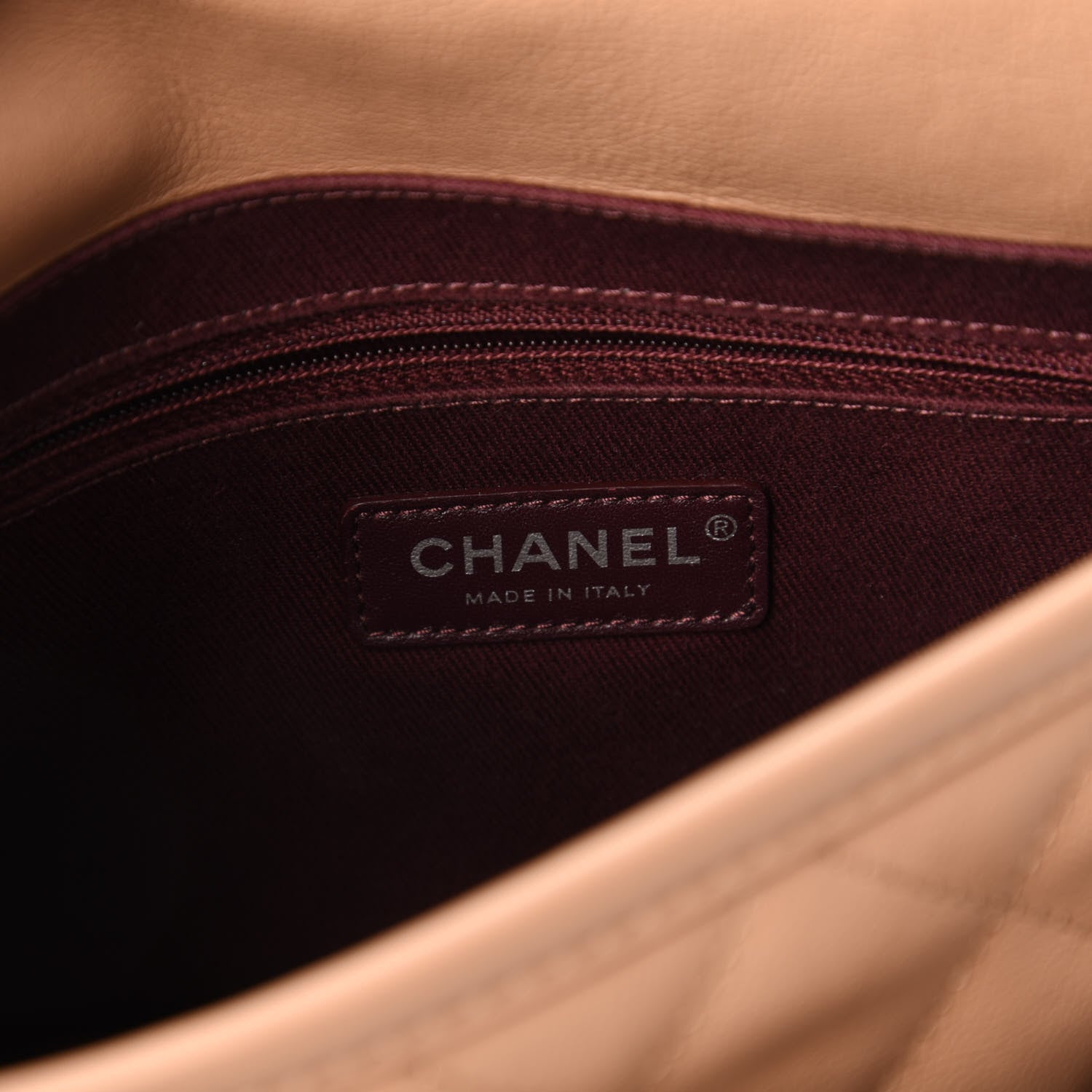 Chanel Calfskin Quilted Mini French Riviera Flap Beige 8 of 11