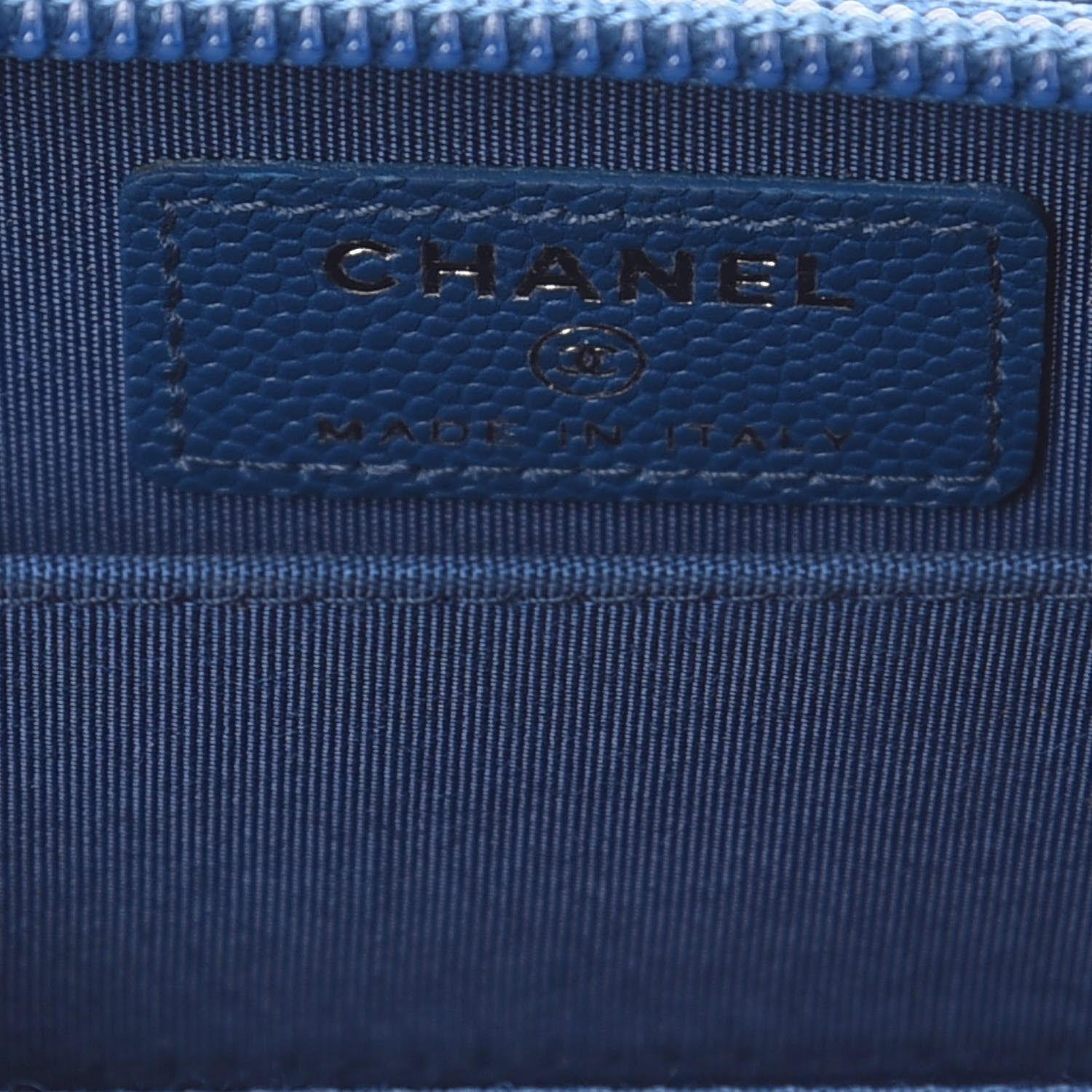 Chanel Caviar Quilted Boy Zip Around Coin Purse Wallet Dark Blue 8 of 10
