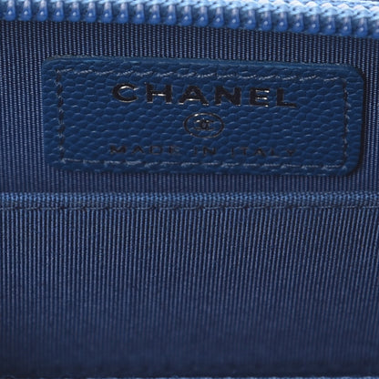 Chanel Caviar Quilted Boy Zip Around Coin Purse Wallet Dark Blue 8 of 10