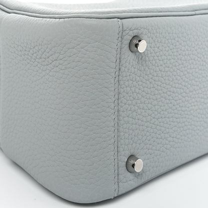 Hermes Taurillon Clemence Mini Lindy 20 Bleu Glacier 9 of 10