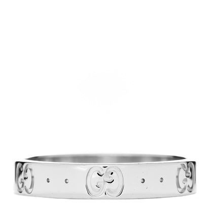Gucci 18K White Gold 4mm Icon Thin Band Ring 59 8.75 3 of 6