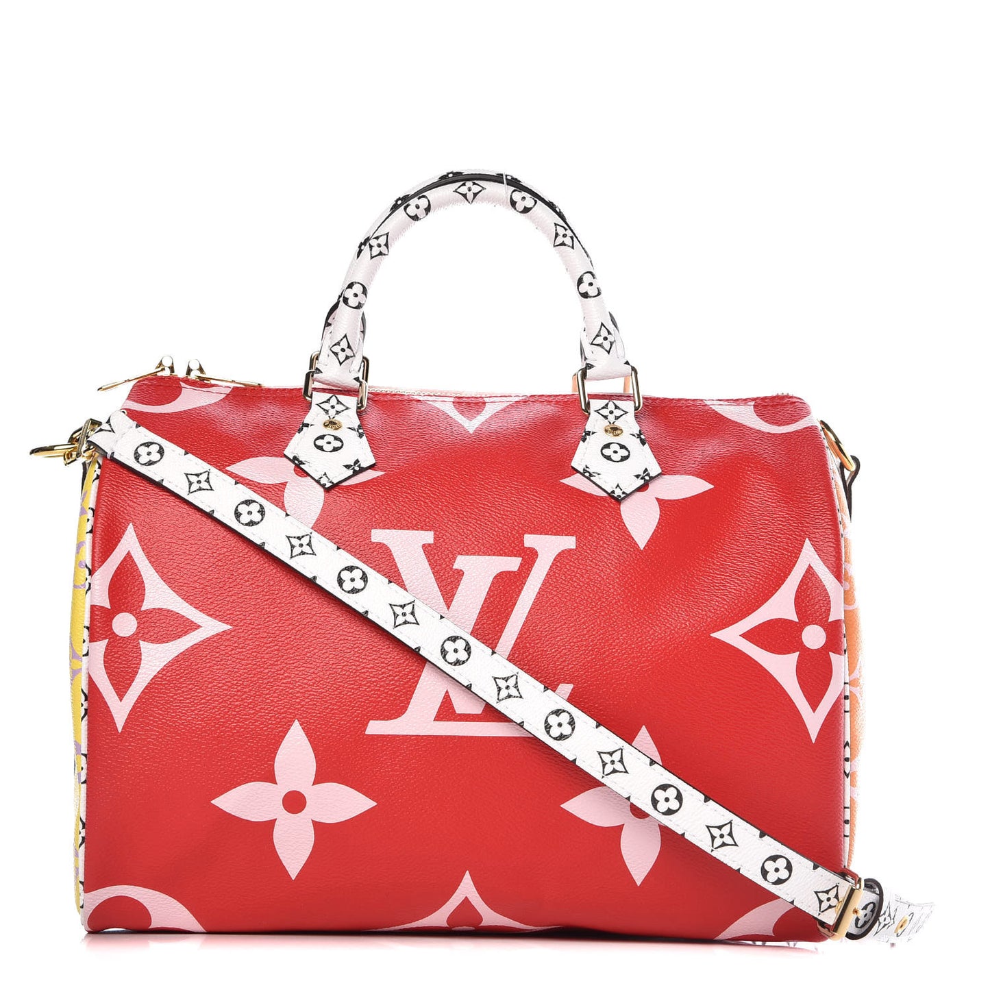 Monogram Giant Speedy Bandouliere 30 Rouge
