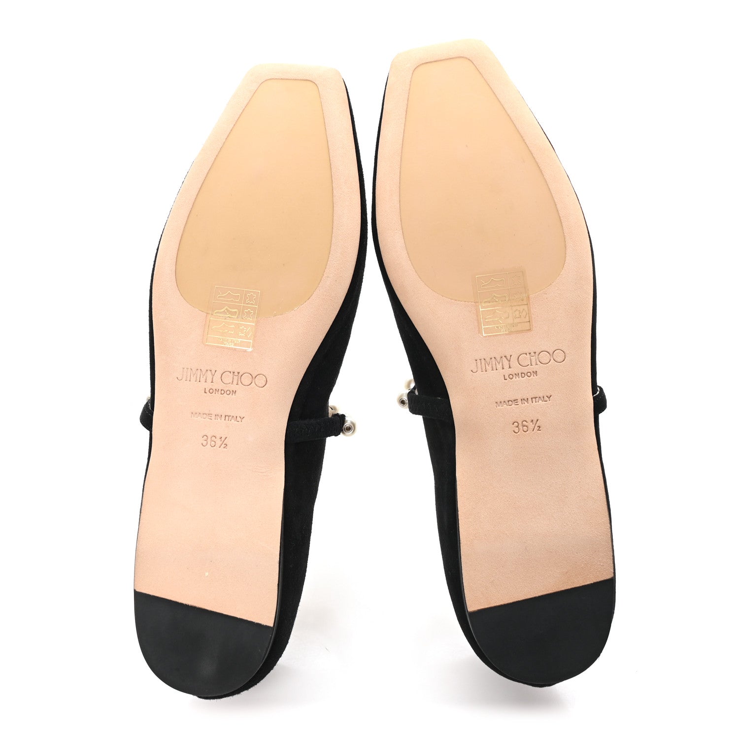 Jimmy Choo Suede Pearl Embellished Ade Flat 36.5 Black 6 of 9