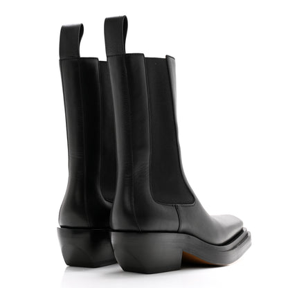 Bottega Veneta Calfskin Lean Mid-Calf Boots 37.5 Black 4 of 8