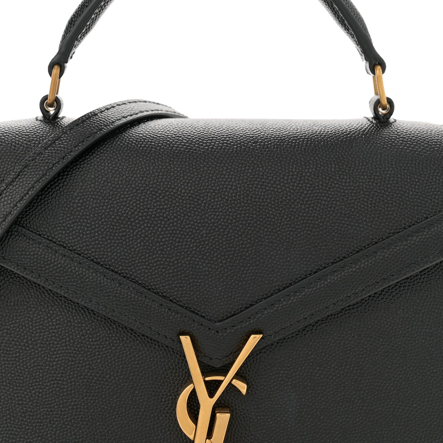 Saint Laurent Grain de Poudre Mini Classic Monogram Cassandra Top Handle Black 8 of 12