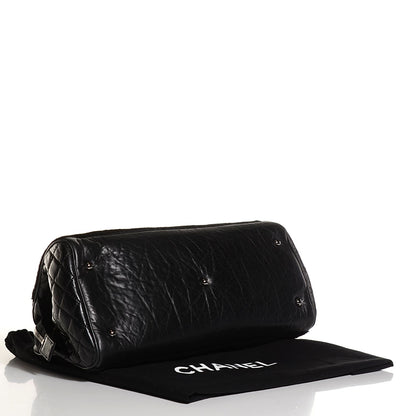 Chanel Aged Calfskin Pony Hair Quilted Miss Pony Bowler Black 4 of 7