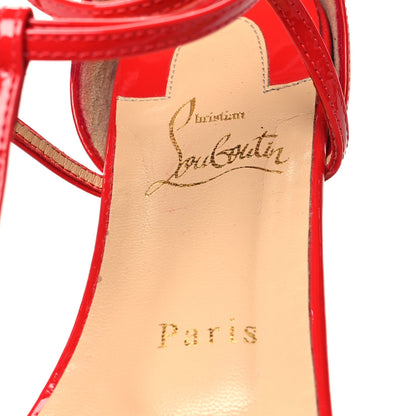 Christian Louboutin Patent Blakissima Flat Sandals 38 Fraise 7 of 8