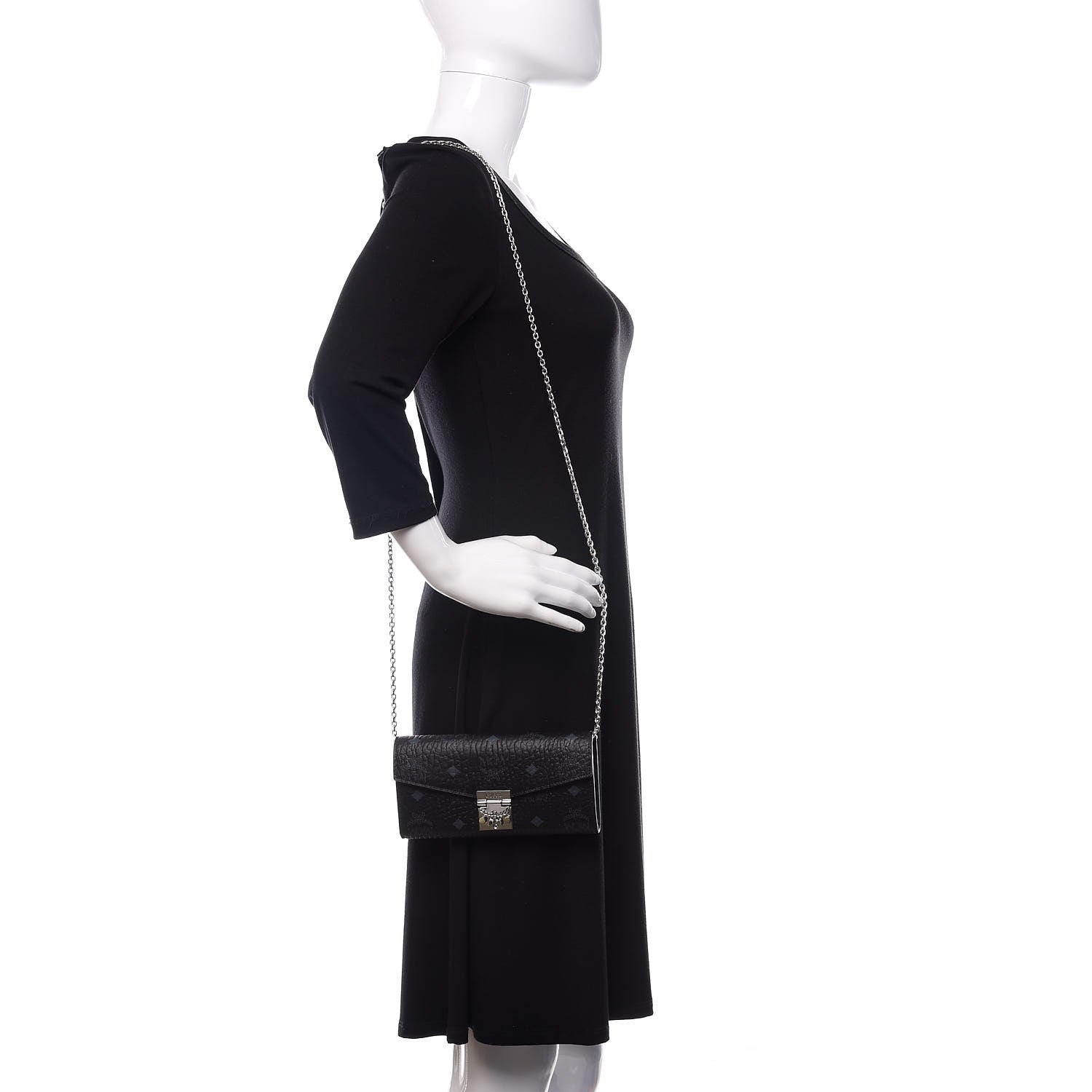 MCM Visetos Large Patricia Wallet On Chain Black 2 of 11