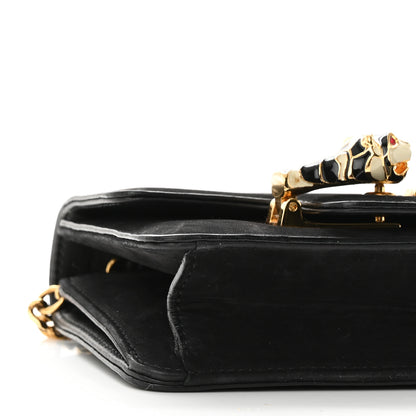 Gucci Suede Tigrette Chain Clutch Black 9 of 11