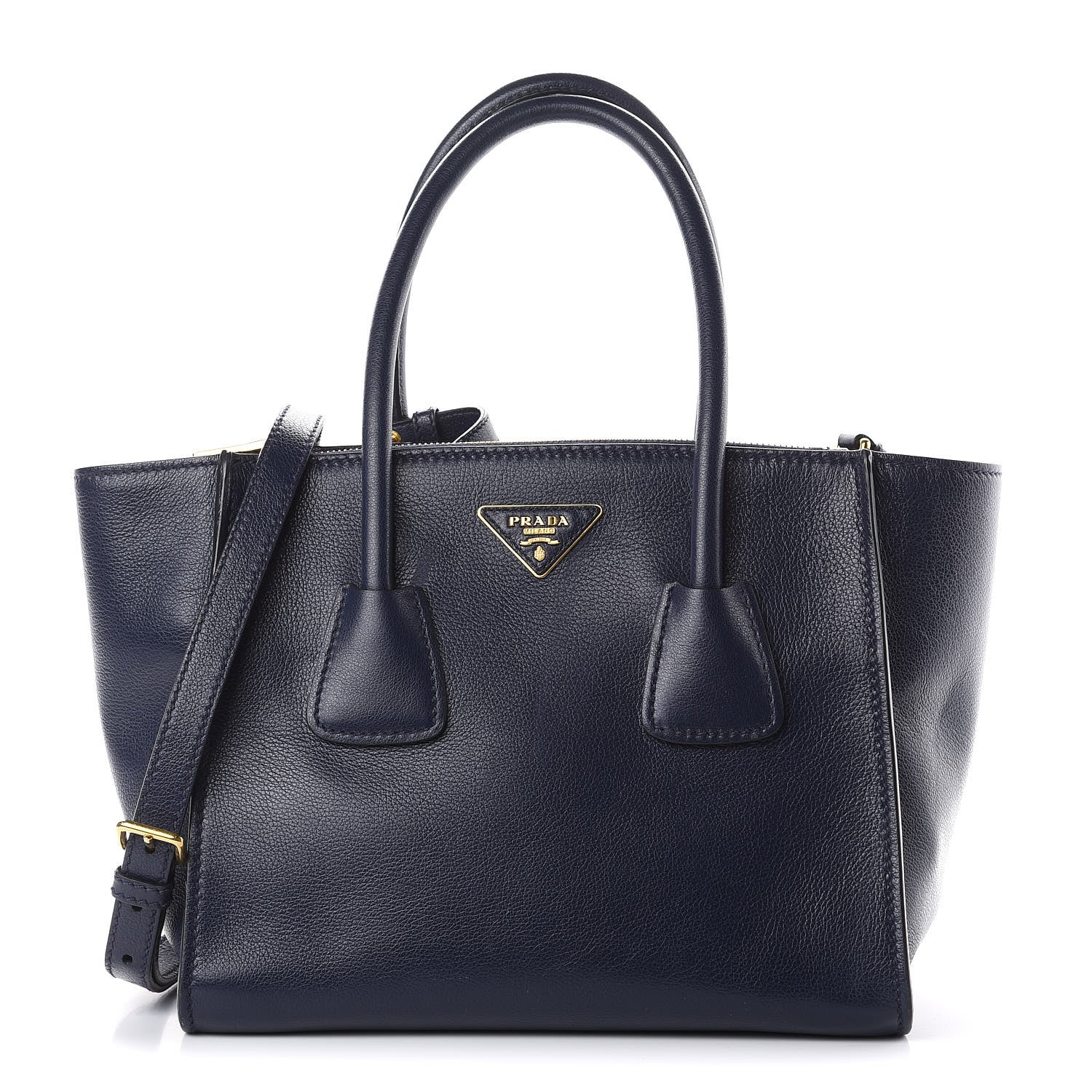 Prada Glace Calfskin Twin Pocket Tote Baltico 1 of 14