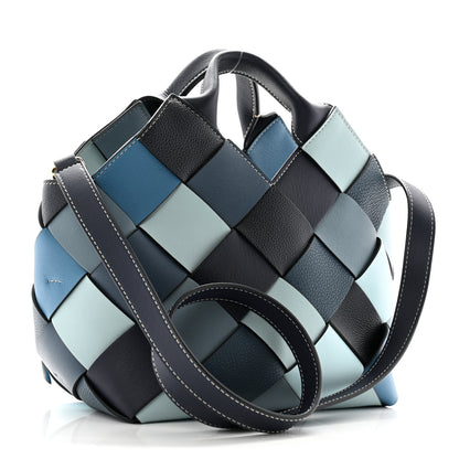 Loewe Calfskin Woven Small The Surplus Collection Basket Bag Steel Crystal 3 of 9