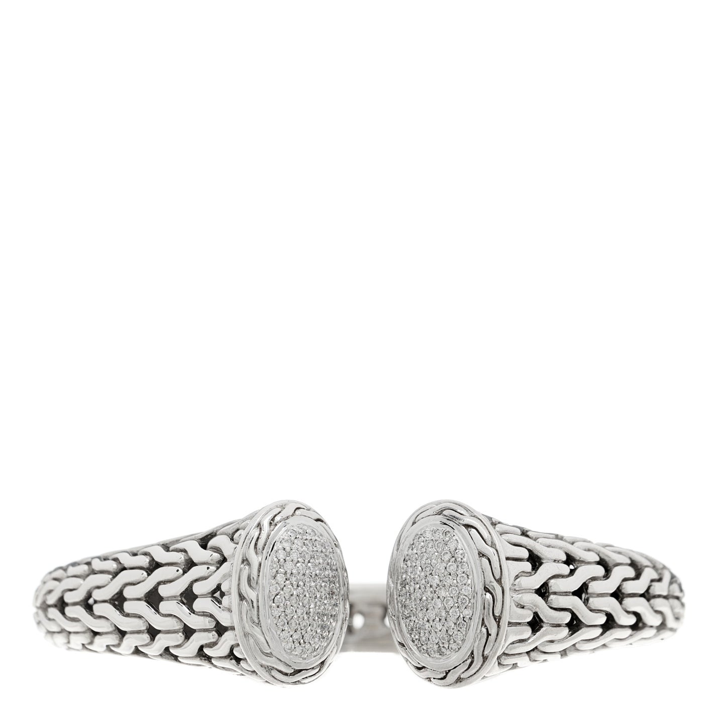 Sterling Silver Diamond Palu Classic Chain Kick Cuff Bracelet