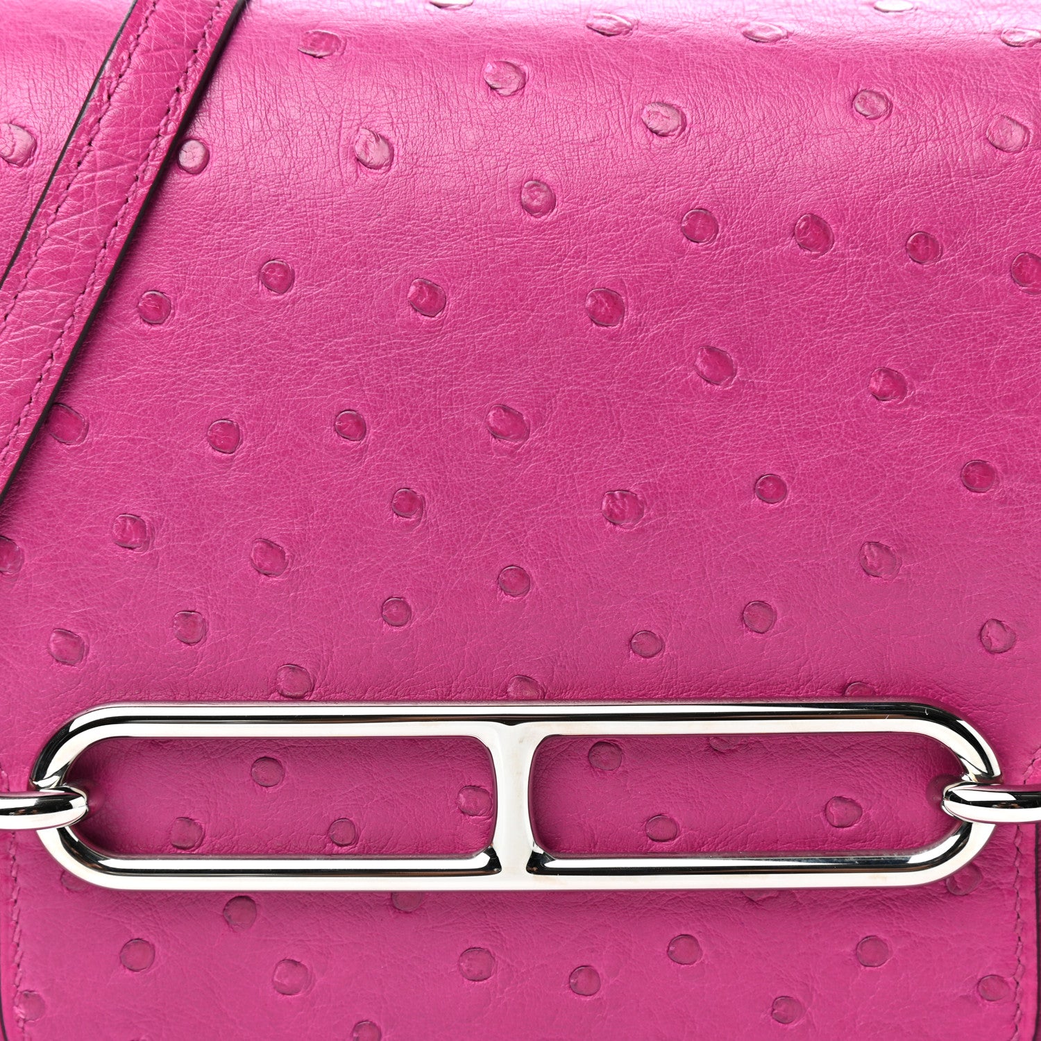 Hermes Ostrich Mini Sac Roulis Rose Pourpre 9 of 10