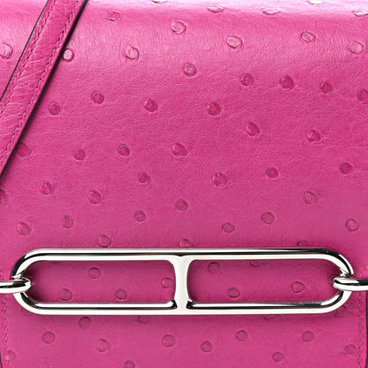Hermes Ostrich Mini Sac Roulis Rose Pourpre 9 of 10