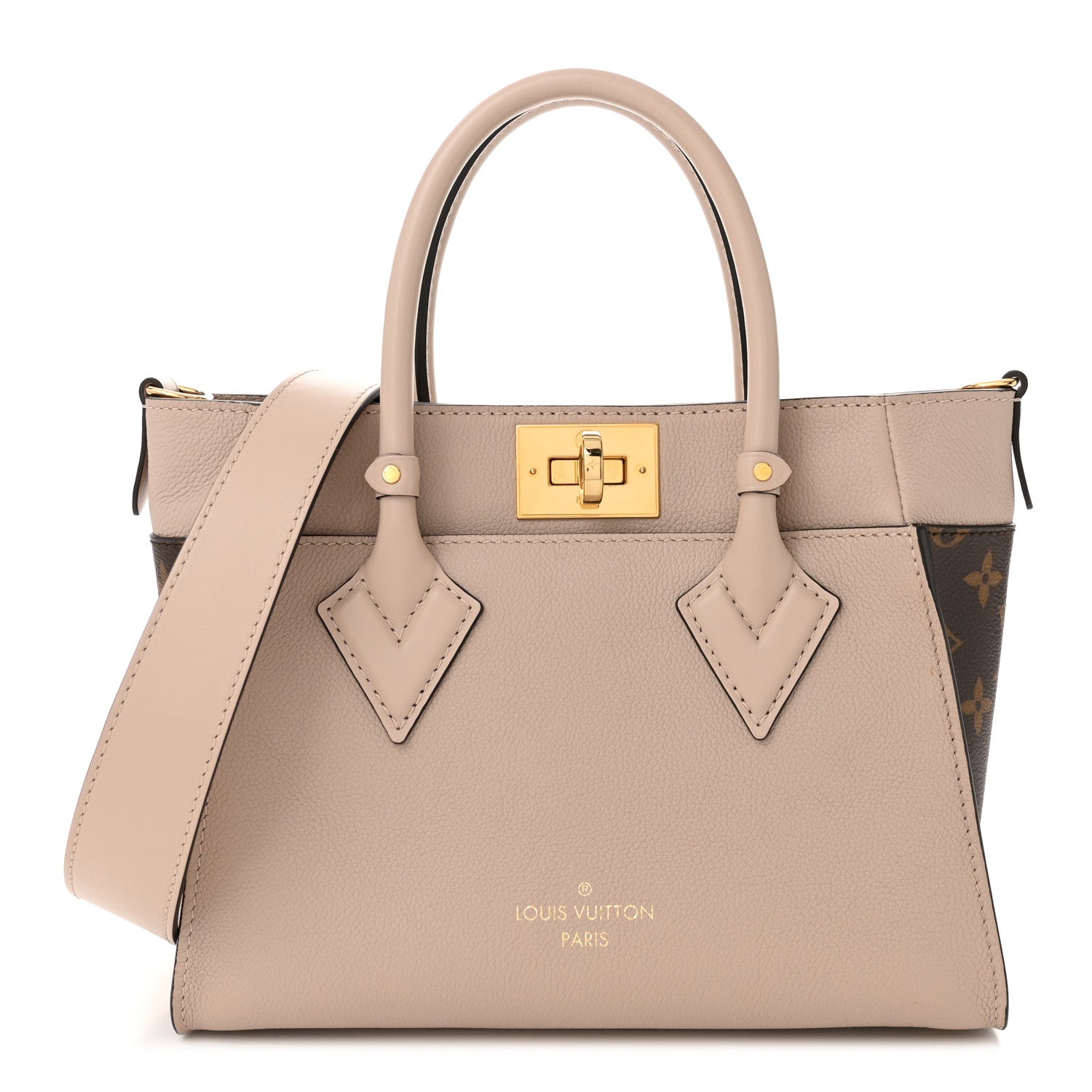 Louis Vuitton Calfskin Monogram On My Side PM Greige 1 of 9
