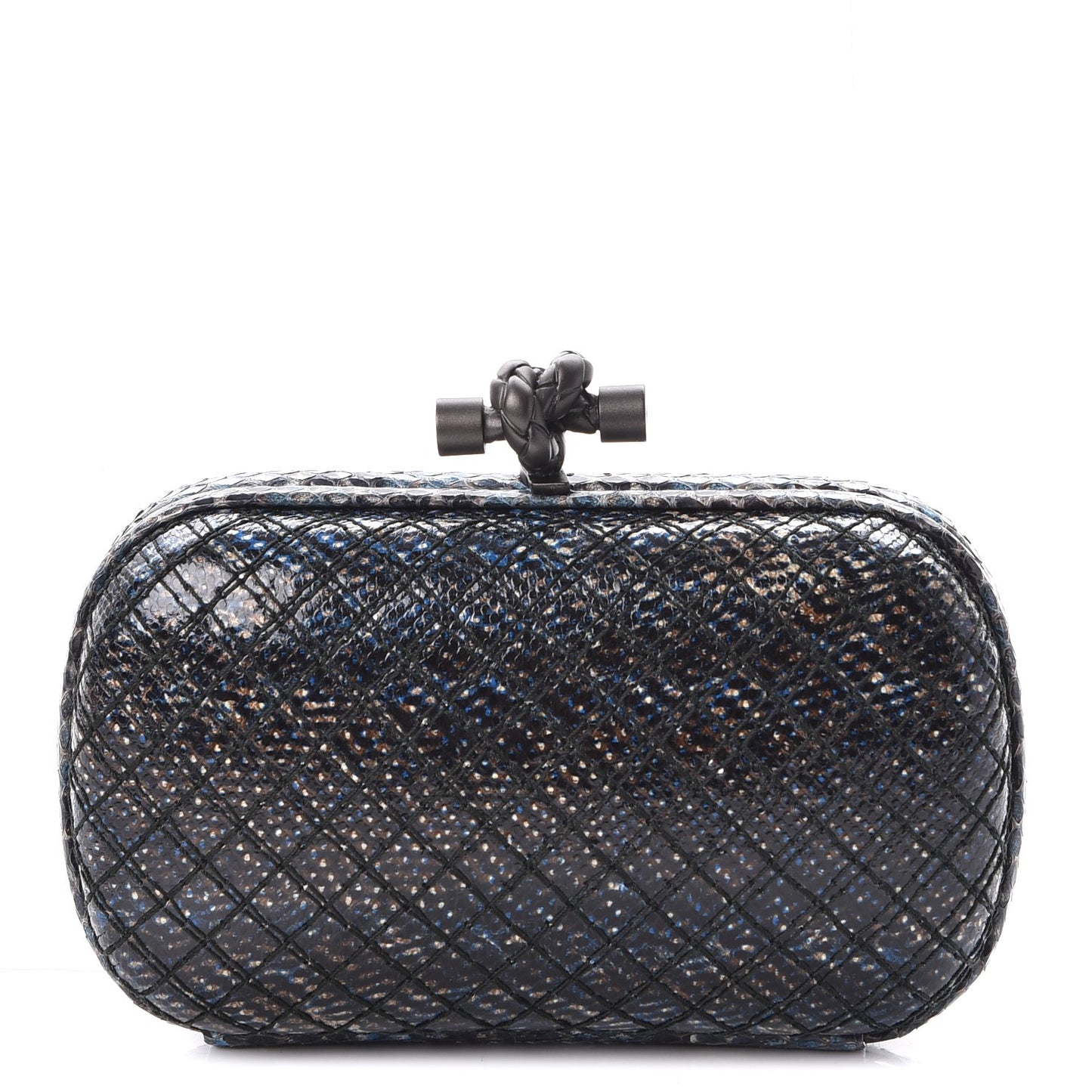 Watersnake Intrecciato Knot Clutch Blue